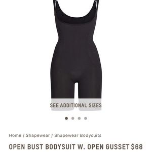 SKIMS NWT & box open bust bodysuit black l/xl